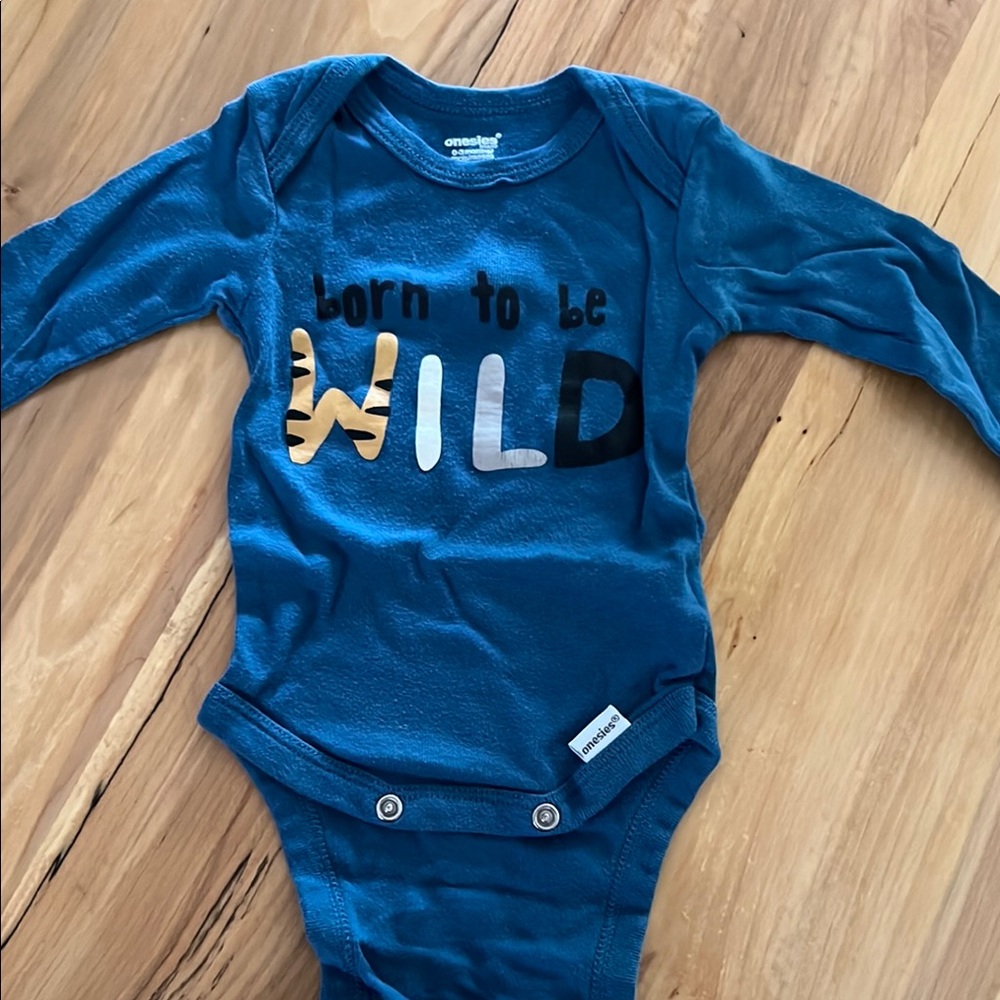 Blue Wild Print Bodysuit with Animal Pattern